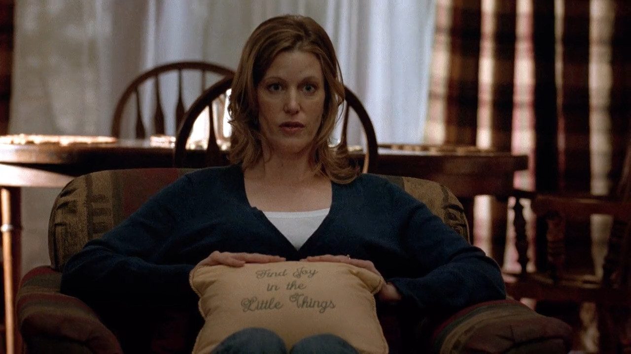 Skyler holds the talking pillow