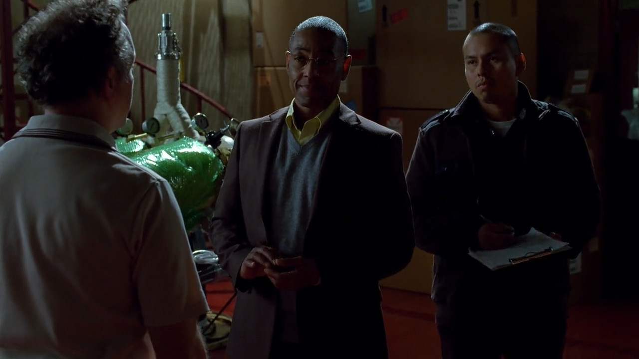 Gale sets up equipment in Gus's lab