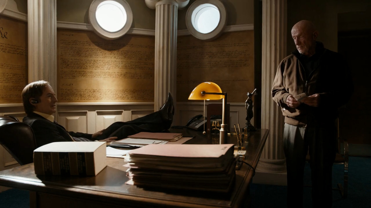 Mike talks to Saul in his office