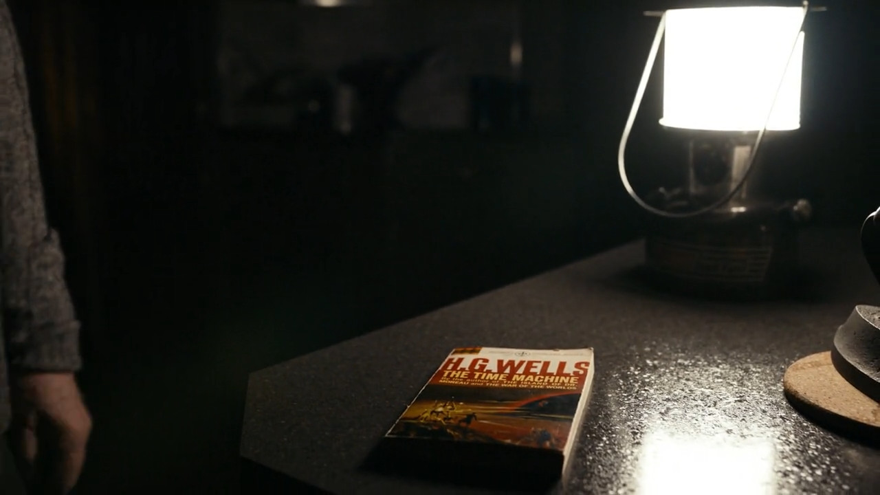 Chuck picks up a copy of H.G. Wells's The Time Machine