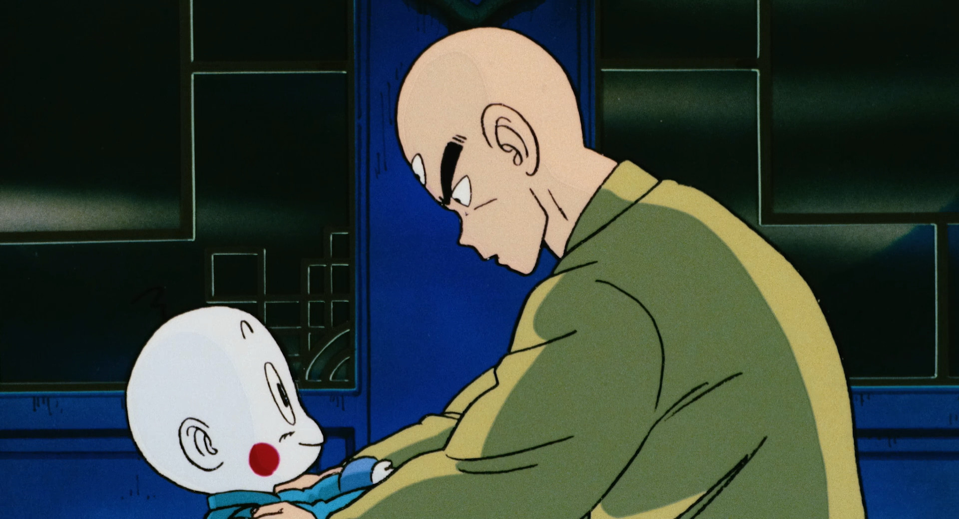 Tenshinhan comforts Chiaotzu