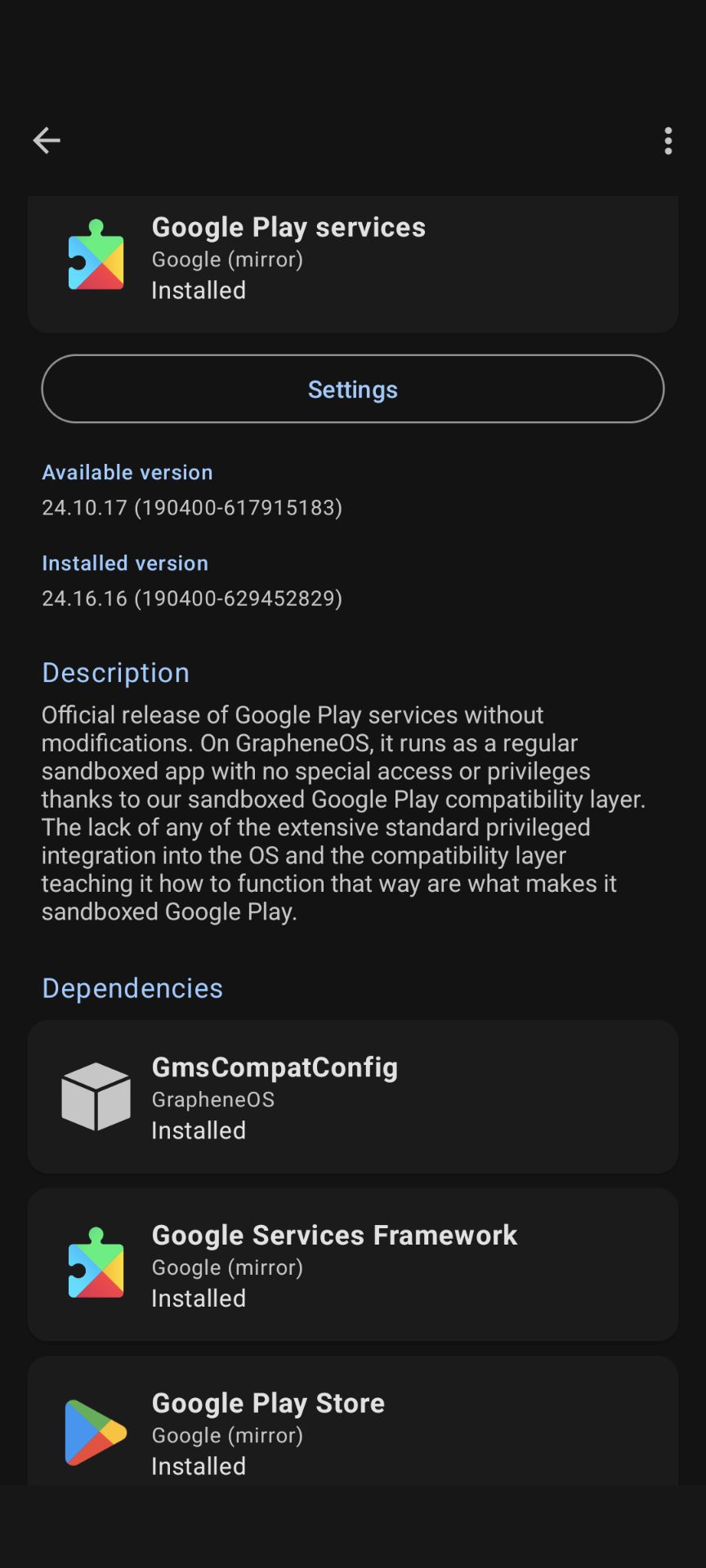 Apps screenshot