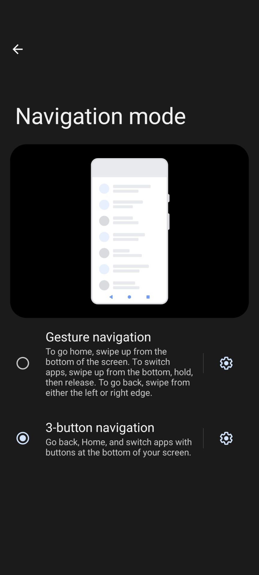 GrapheneOS navigation mode screenshot